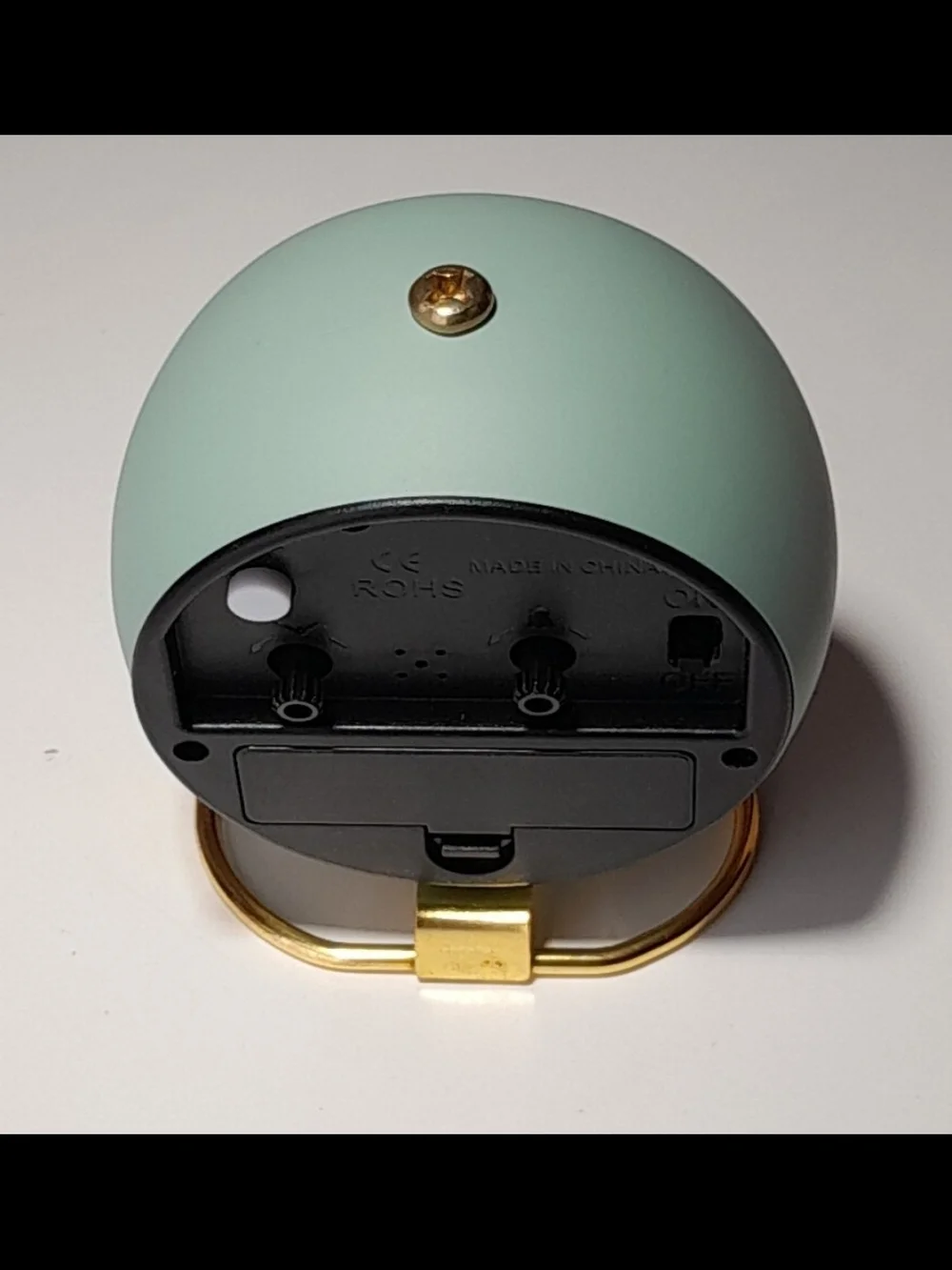 Mint Green Quartz Desk Clock with Gold Accents